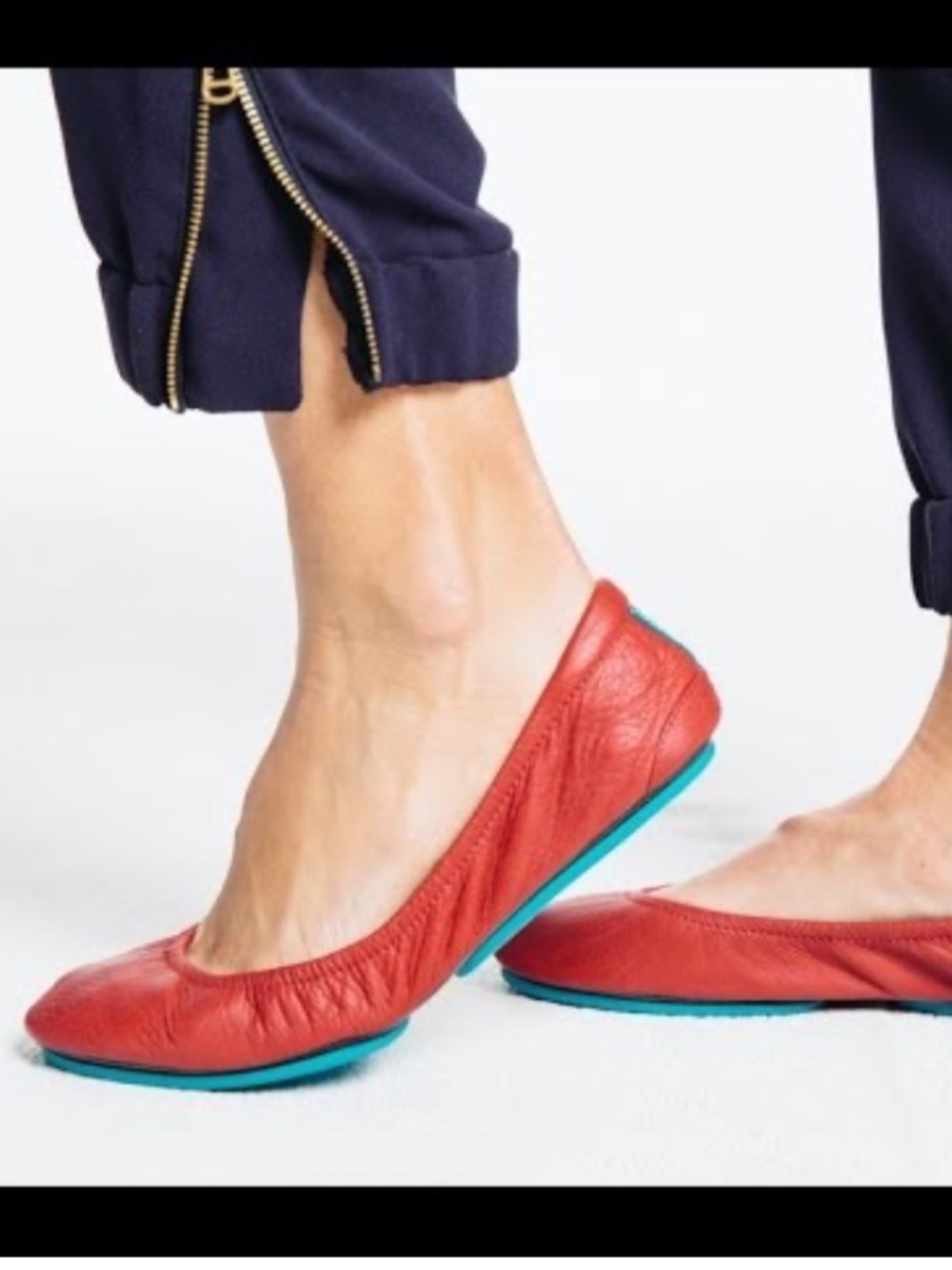 Tieks Leather Ballet Flats Red 9